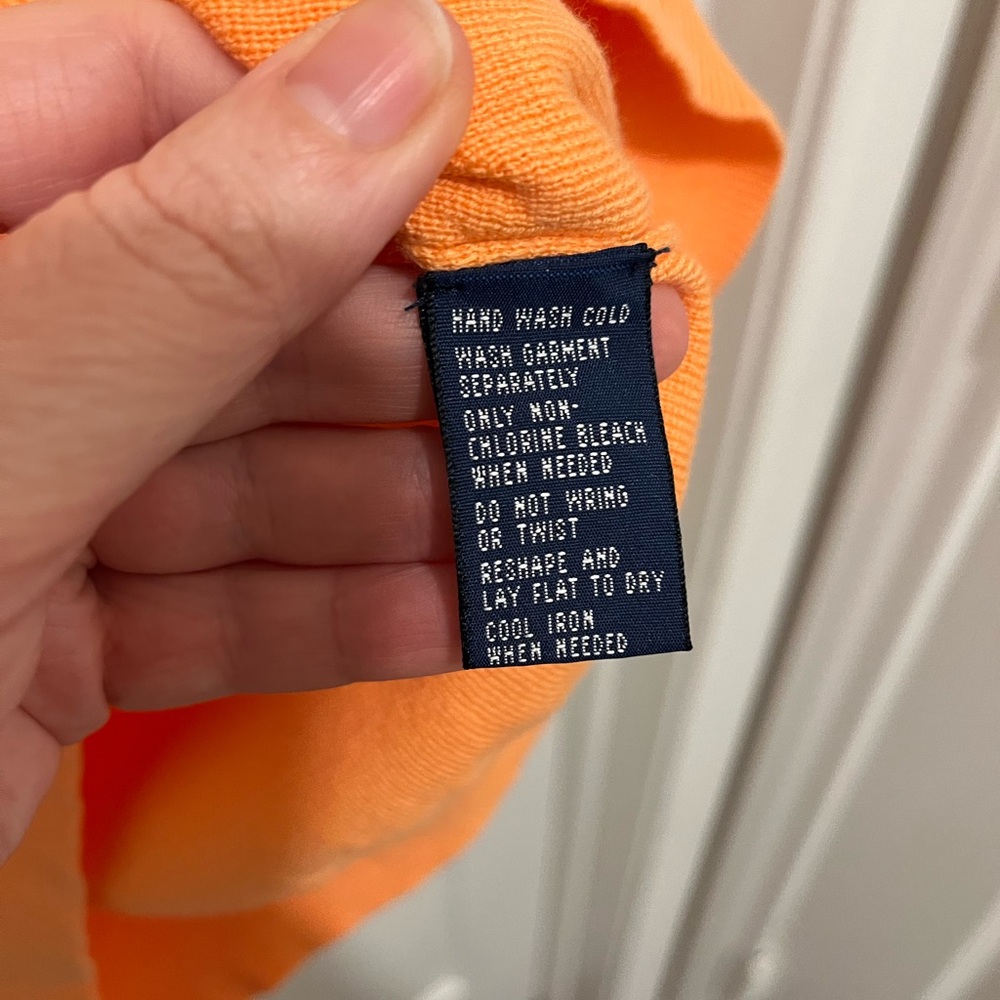 Polo Ralph Lauren 100 % Cotton Men's Vest Orange Blue Pony Size M - Picture 5 of 7
